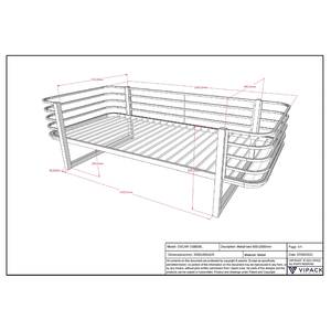 Eenpersoonsbed Oscar ijzer - 90 x 200 cm - Wit