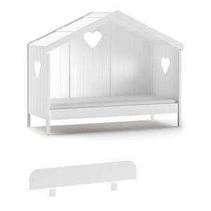 Lit cabane Amori - Type C Pin / MDF - Blanc - 90 x 200 cm