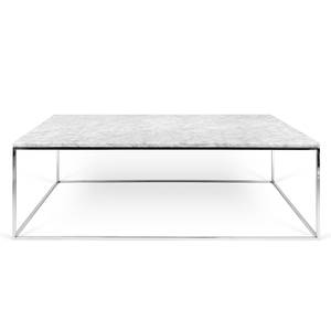Table basse en marbre Gleam Zerlegt Marbre / Métal  - Blanc / Chrome - 120 x 75 cm