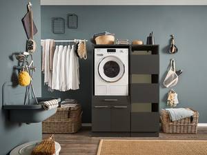 Wasmachinekast-set Laundreezy B Antraciet - 118 x 162 cm