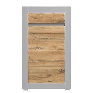 Buffet Hillbrook - 66 cm Gris mat / Imitation chêne - Sans portes en verre