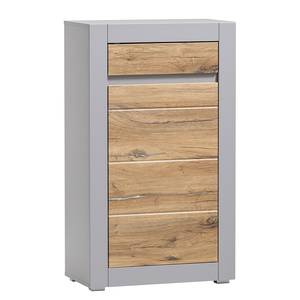 Buffet Hillbrook - 66 cm Gris mat / Imitation chêne - Sans portes en verre