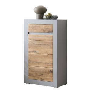 Buffet Hillbrook - 66 cm Gris mat / Imitation chêne - Sans portes en verre