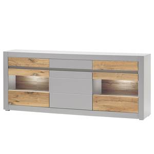 Sideboard Hillbrook Matt Grau / Zinneiche Dekor - 2 Glastüren