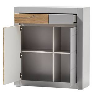 Buffet Hillbrook - 100 cm Gris mat / Imitation chêne - Sans portes en verre