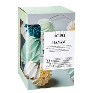 Guirlande lumineuse HANAMI Cuivre / Papier - Bleu lagon