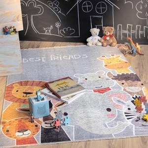 Kinderteppich My Greta Baumwolle / Polyester - 115 x 170 cm - Grau / Orange - Grau / Orange