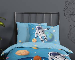 Kinderbeddengoed Spaceworld katoen - 140 x 240 cm - blauw - 140 x 240 cm