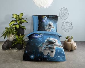 Kinderbettwäsche Astronaut Baumwolle - 135 x 200 cm - Blau - 135 x 200 cm
