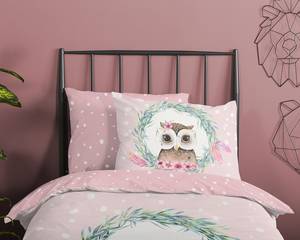 Kinderbettwäsche Owli Baumwolle - 140 x 240 cm - Pink - 140 x 240 cm