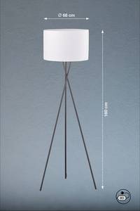 Staande lamp Wotan ijzer - 3 lichtbronnen - Zwart/wit