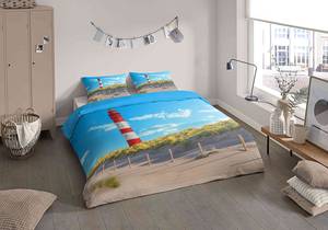 Parure de lit en microfibre Beach Microfibre - Multicolore / Bleu - 200 x 200 cm + 2 oreillers 70 x 60 cm