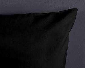 Parure de lit en coton renforcé Uni Coton - Noir - 240 x 200/220 cm + 2 coussins 70 x 40 cm