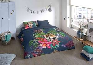 Parure de lit en microfibre Wild Microfibre - Multicolore / Bleu - 240 x 200/220 cm + 2 coussins 70 x 40 cm