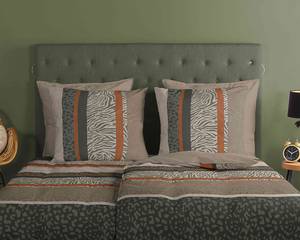 Parure de lit en coton renforcé Chimene Coton - Beige / Marron / Gris - 155 x 220 cm + oreiller 80 x 80 cm