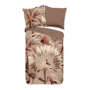 Parure de lit en coton renforcé Fuji Coton - Taupe - 135 x 200 cm + oreiller 80 x 80 cm