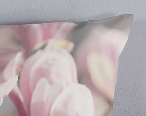 Renforce Bettwäsche Magnolia Baumwolle - Grau / Pink - 135 x 200 cm + Kissen 80 x 80 cm