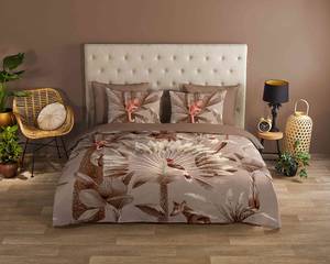 Parure de lit en coton renforcé Fuji Coton - Taupe - 240 x 200/220 cm + 2 coussins 70 x 40 cm