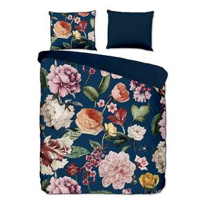 Renforcé beddengoed Fiori Bio-katoen/satijn - Blauw - 240x200/220cm + 2 kussen 70x40cm