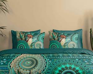 Parure de lit en coton renforcé Damali Satin de coton - Vert - 140 x 200/220 cm + oreiller 70 x 60 cm