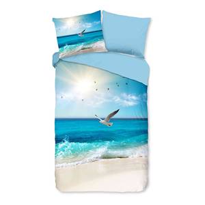 Renforcé beddengoed Sealife katoen - meerdere kleuren / beige - 140x200/220cm + kussen 70x60cm