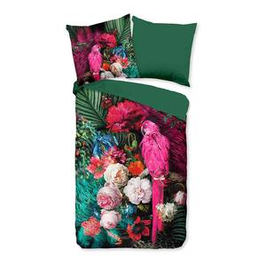 Parure de lit en microfibre Bohem Microfibre - Vert / Rose - 135 x 200 cm + oreiller 80 x 80 cm