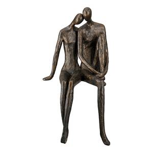 Skulptur Couple XL Kunstharz - Braun
