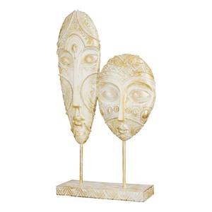 Sculptuur Giseh Twee Hoofden kunsthars - beige