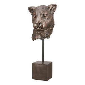 Skulptur Leopard Antique Kunstharz - Braun