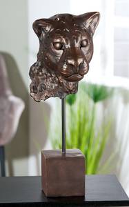 Skulptur Leopard Antique Kunstharz - Braun