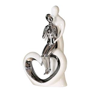 Figur Romanze Keramik - Weiß / Silber