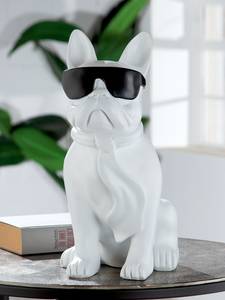 Figur Mops Cool Dog Kunstharz - Weiß