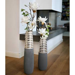 Vaso Newtown Ceramica - Grigio / Argento