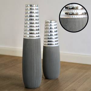 Vaso Newtown Ceramica - Grigio / Argento