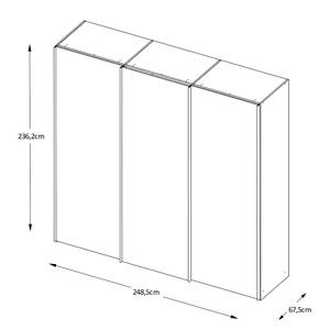 Armoire à portes coulissantes Sonate Verre - Blanc - 249 x 240 cm - Classic