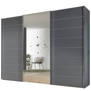 Armoire à portes coulissantes Sonate Verre - Graphite - 280 x 240 cm - Confort