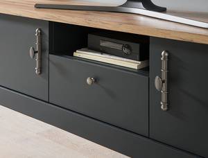 Meuble TV Taania - 158 cm Anthracite / Imitation chêne de Wotan