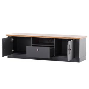 Meuble TV Taania - 158 cm Anthracite / Imitation chêne de Wotan