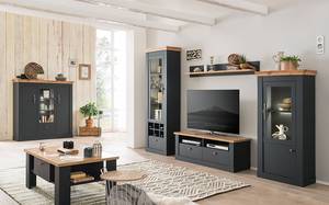 Tv-meubel Taania 135 cm antracietkleurig/Wotan eikenhouten look