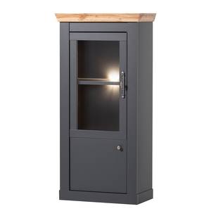 Buffet haut Taania - 72 cm Anthracite / Imitation chêne de Wotan - 1 porte en verre