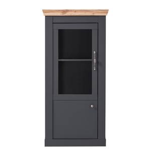 Buffet haut Taania - 72 cm Anthracite / Imitation chêne de Wotan - 1 porte en verre