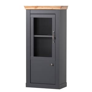 Buffet haut Taania - 72 cm Anthracite / Imitation chêne de Wotan - 1 porte en verre