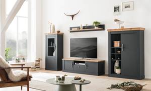 Highboard Taania 107 cm antracietkleurig/Wotan eikenhouten look