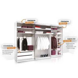 Schwebetürenschrank Includo Typ A Graphit - Breite: 249 cm - Premium - Silber