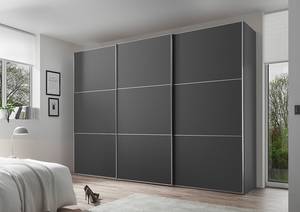 Armoire à portes coulissantes Includo A Graphite - Largeur : 280 cm - Premium - Argenté