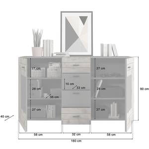 Dressoir Fenor basalt/eikenhouten look