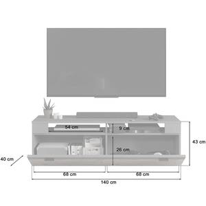 TV-Lowboard Fenor Basalt / Eiche Dekor