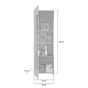 Standvitrine Fenor Basalt / Eiche Dekor