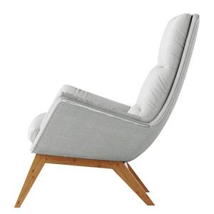 Fauteuil GARBO met houten pootjes Corduroy Snor: Grijs - Donkere eikenhout