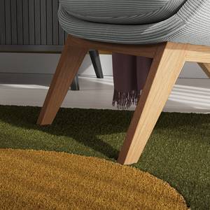 Fauteuil GARBO met houten pootjes Corduroy Snor: Grijs - Donkere eikenhout